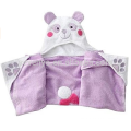 Children's Hooded Bath Towel Wrap "Amanda Panda", Cotton Baby Shower Gift for Toddle Infant Girls and Boys,Keeping Baby Warm